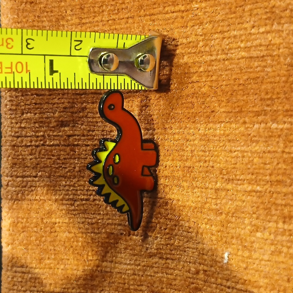 NEW Red Dinosaur Enamel Pin - Picture 4 of 4